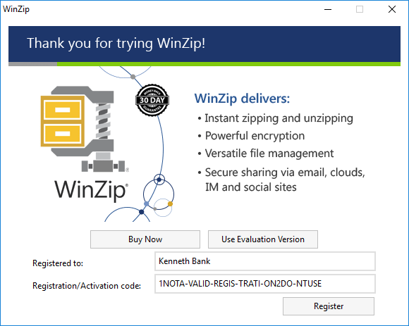 Winzip activation code free online store